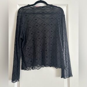 Ragdoll Black Sheer Long Sleeve Top